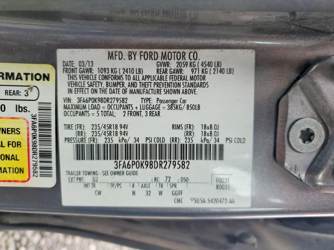 2013 FORD FUSION TITANIUM photo 23