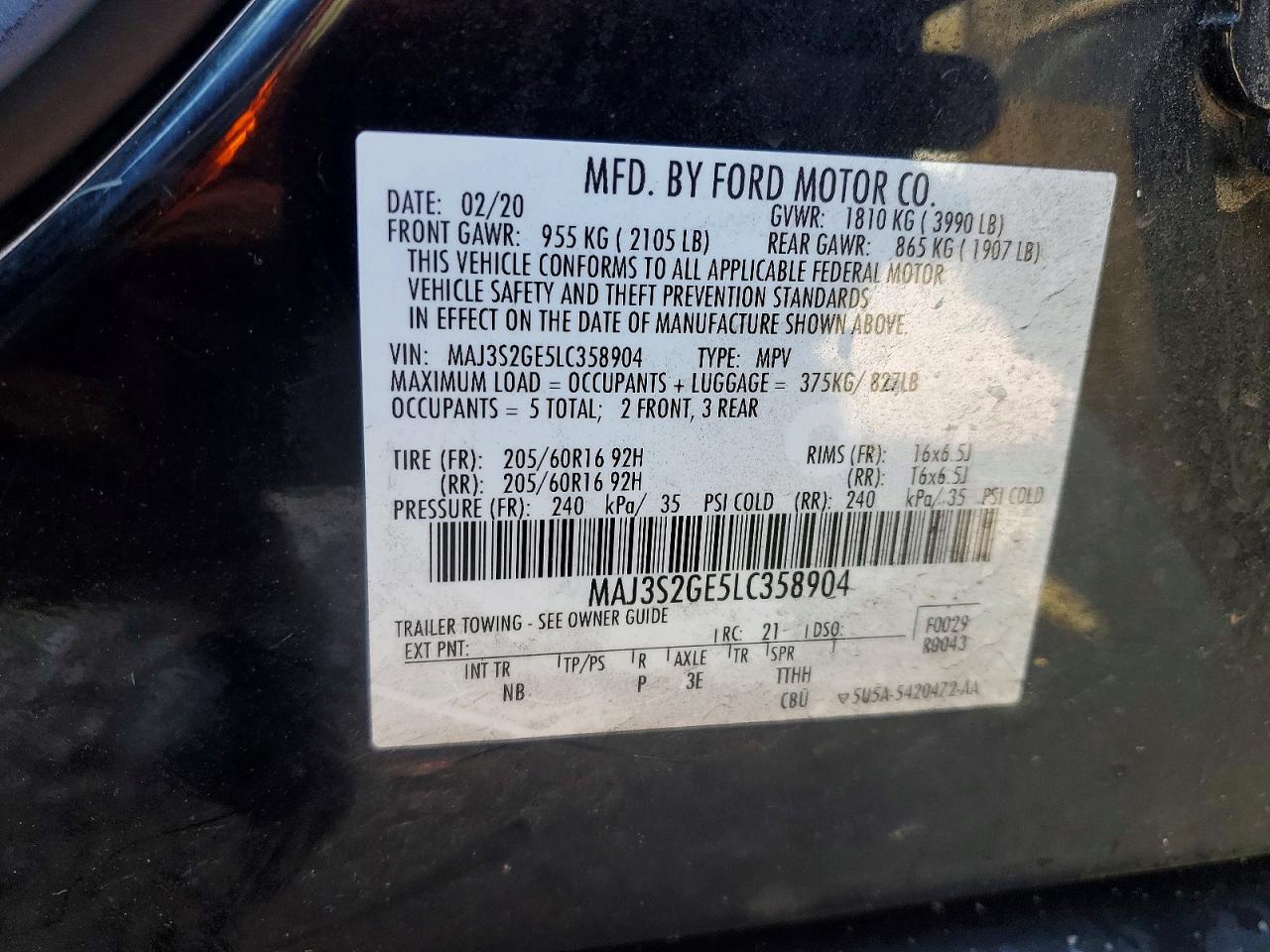 2020 FORD ECOSPORT SE photo 25