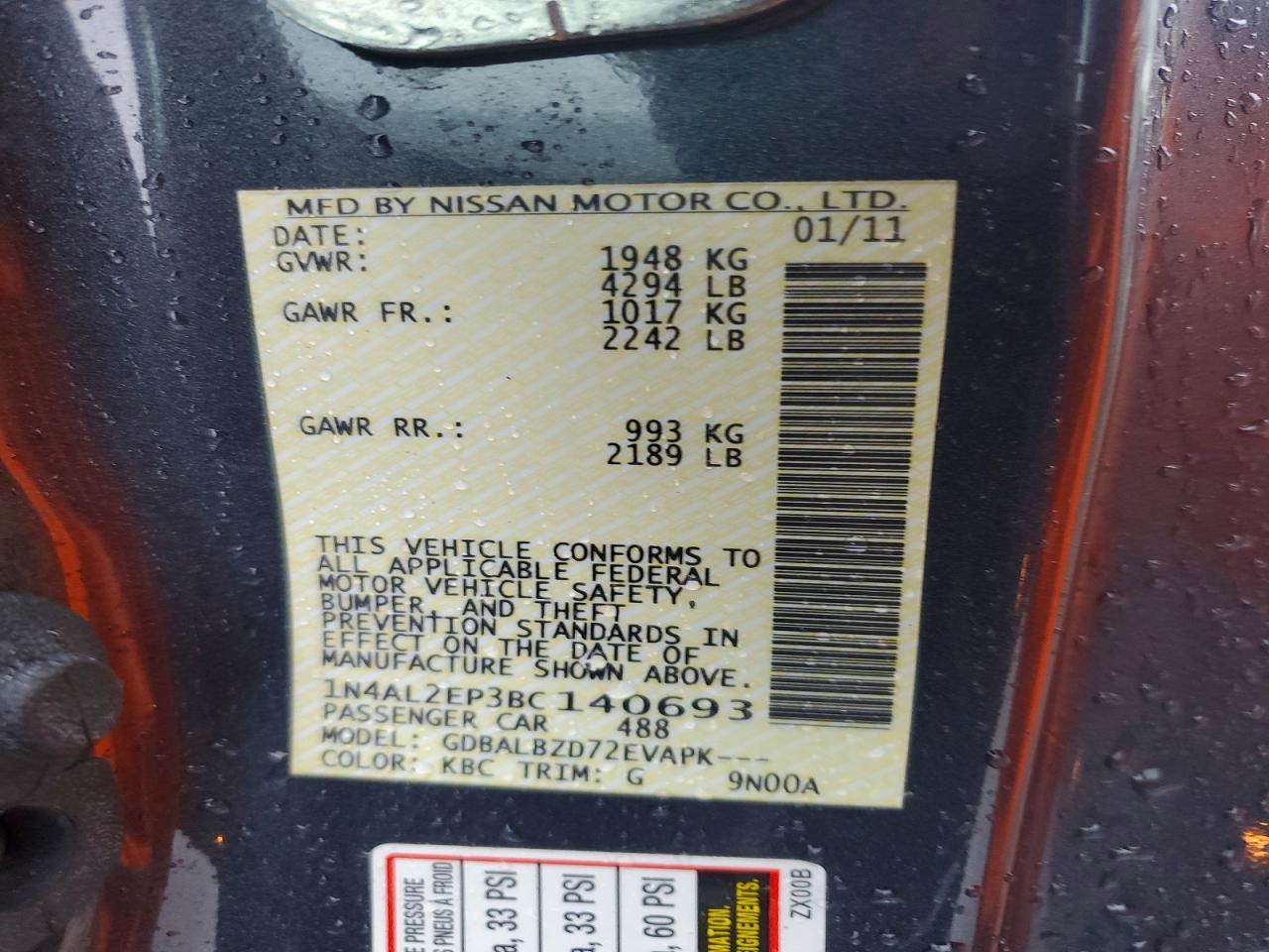 2011 NISSAN ALTIMA S photo 45