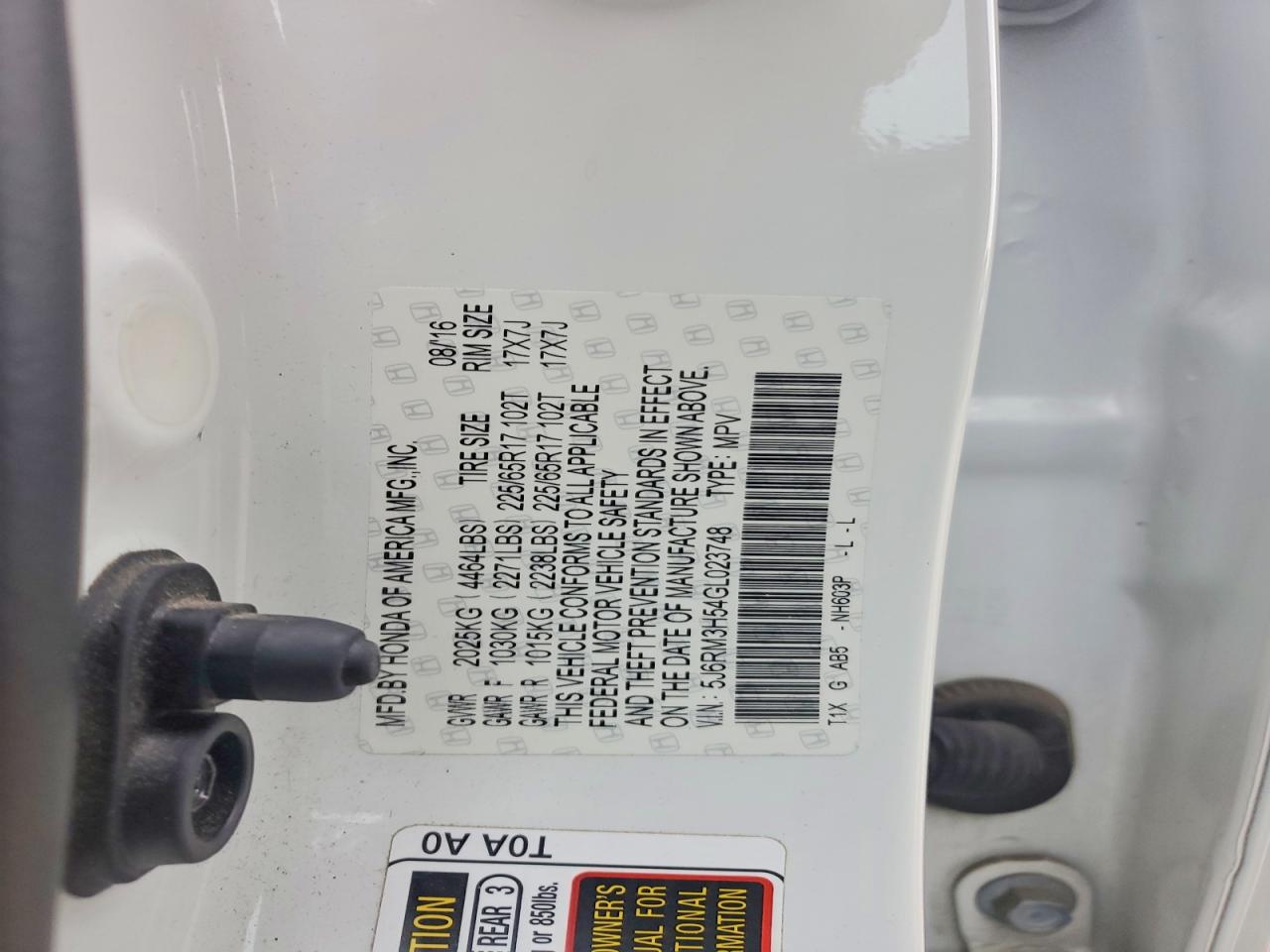 2016 HONDA CR-V EX photo 13