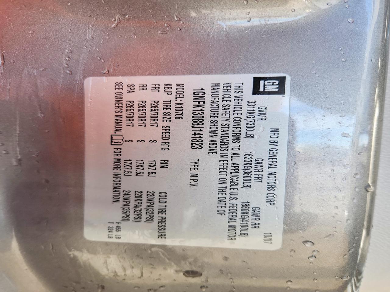 2008 CHEVROLET TAHOE K1500 photo 14