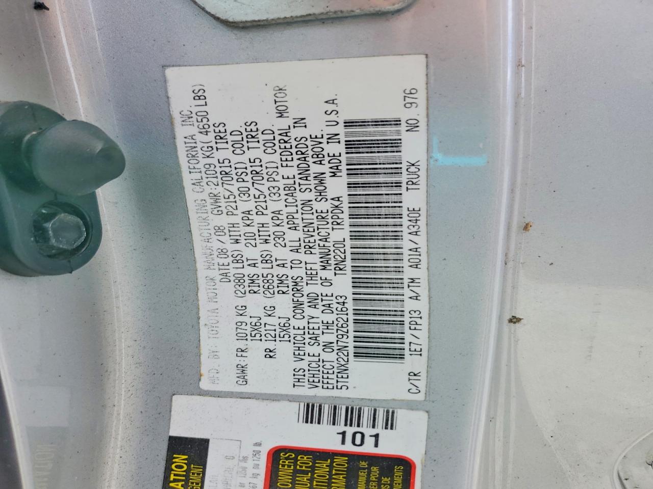 2009 TOYOTA TACOMA photo 12