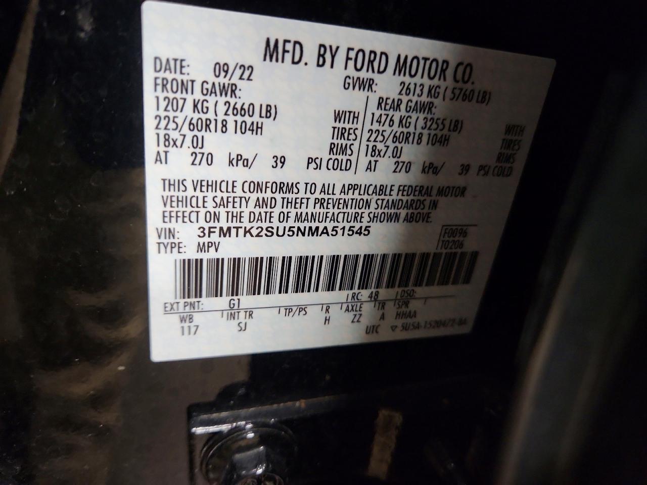 2022 FORD MUSTANG MACH-E CALIFORNIA ROUTE 1 photo 12