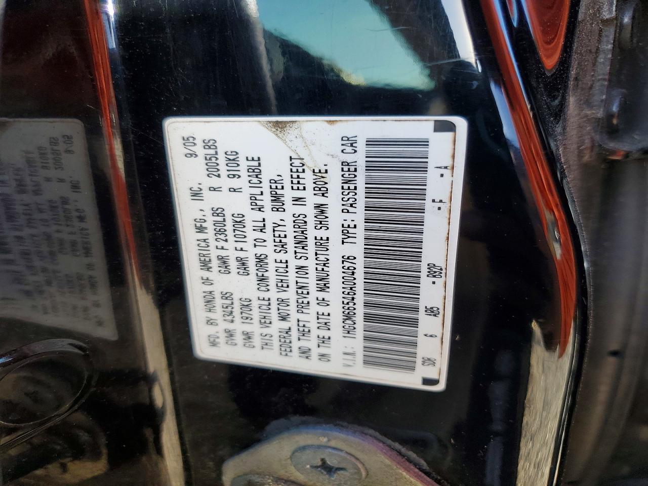 2006 HONDA ACCORD EX photo 12