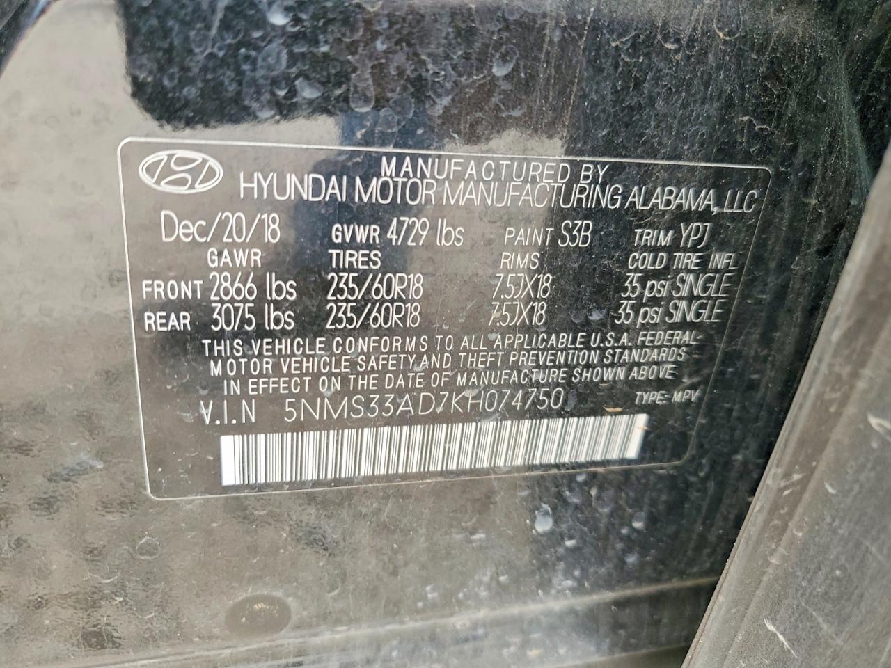 2019 HYUNDAI SANTA FE photo 25