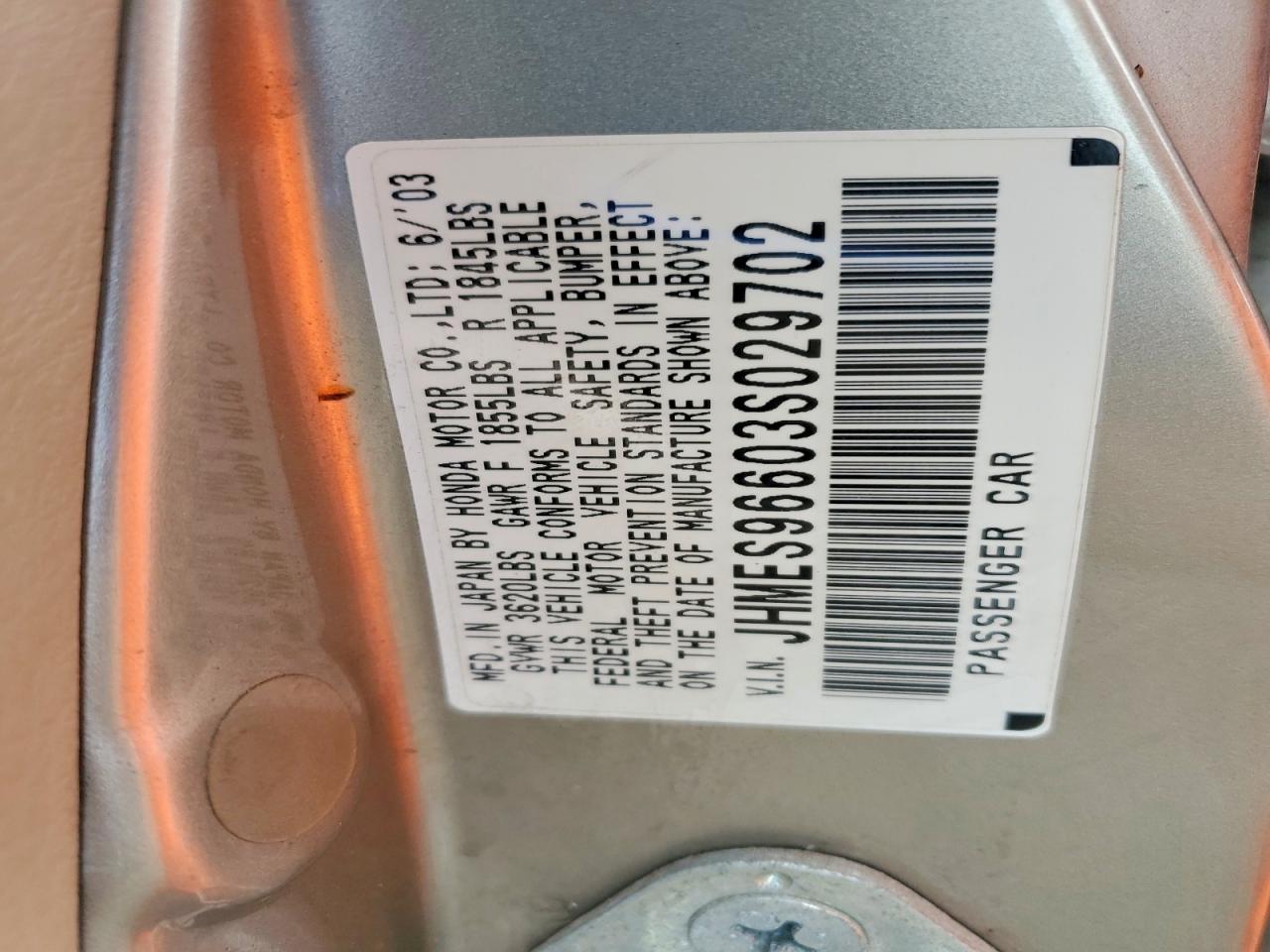 2003 HONDA CIVIC HYBRID photo 34