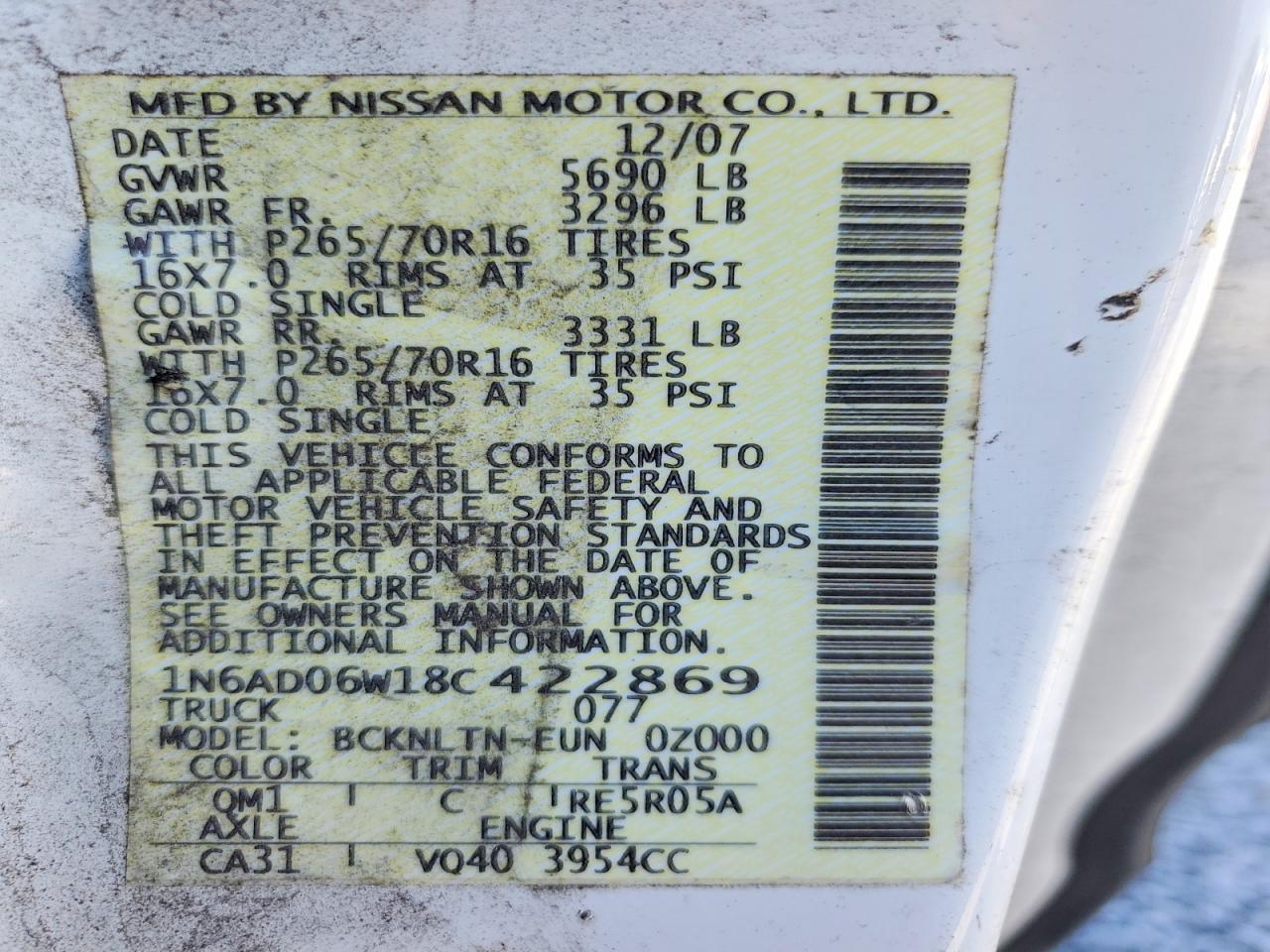 2008 NISSAN FRONTIER KING CAB LE photo 12