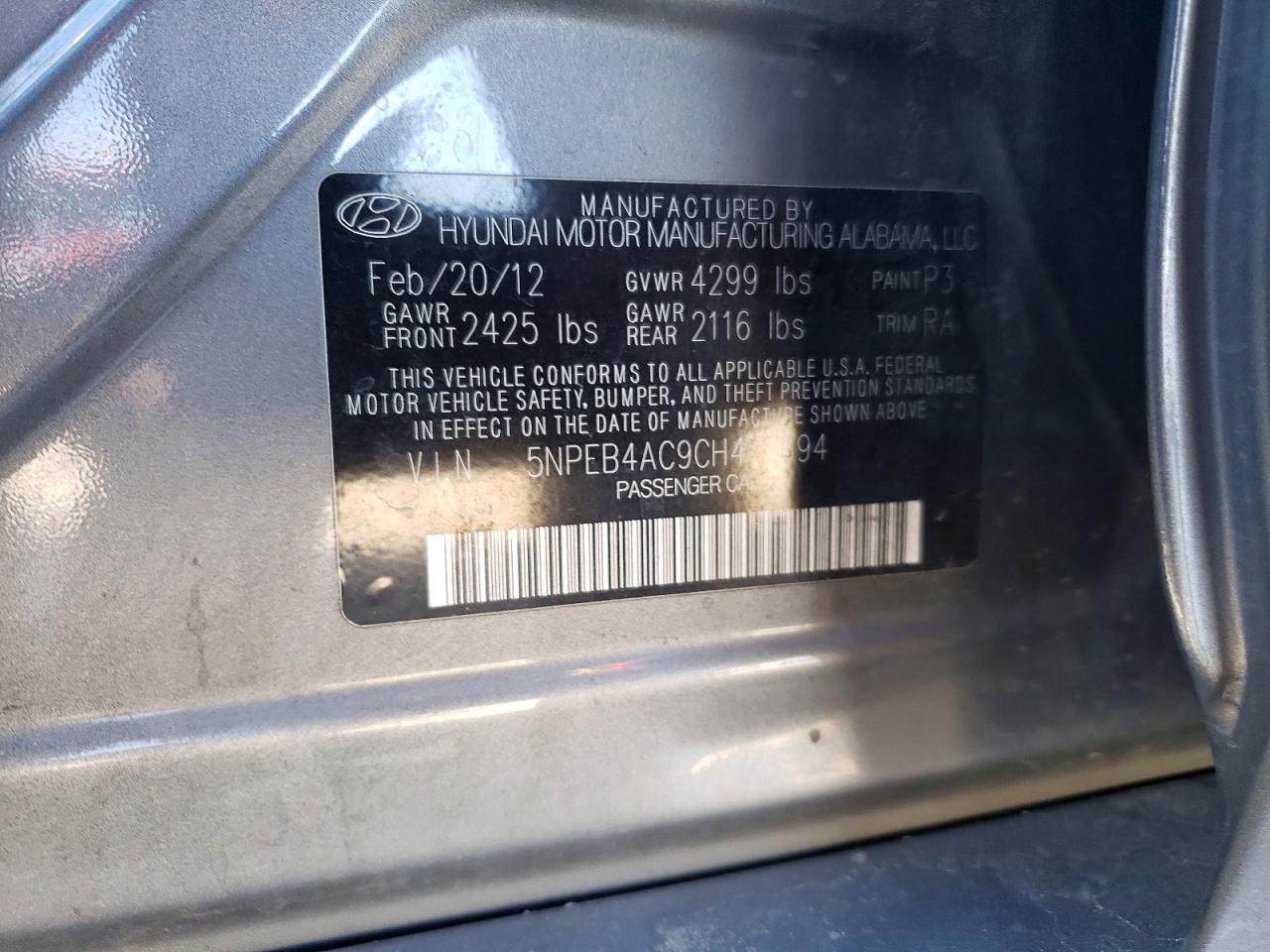2012 HYUNDAI SONATA GLS photo 23
