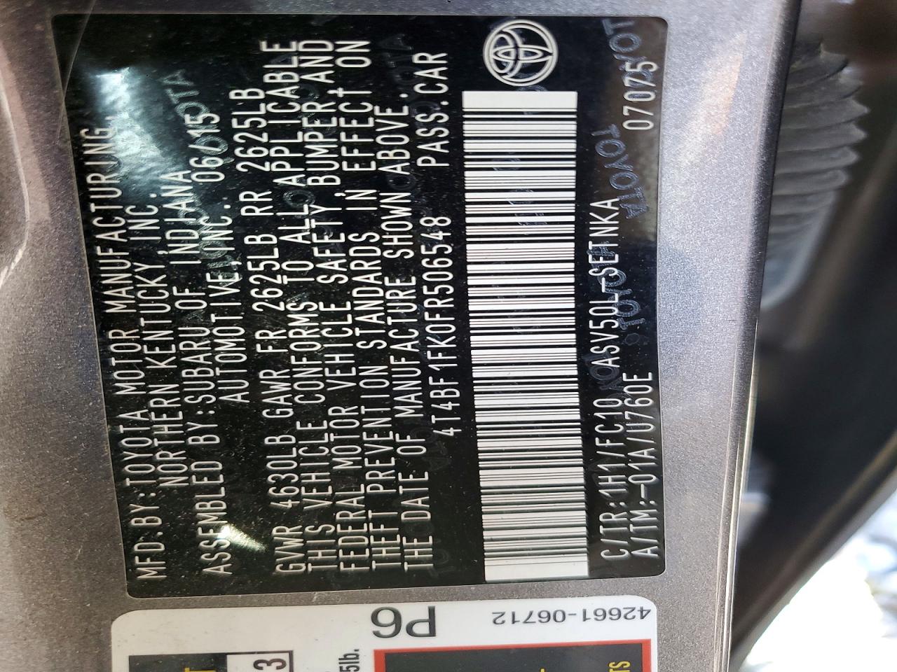 2015 TOYOTA CAMRY LE photo 34