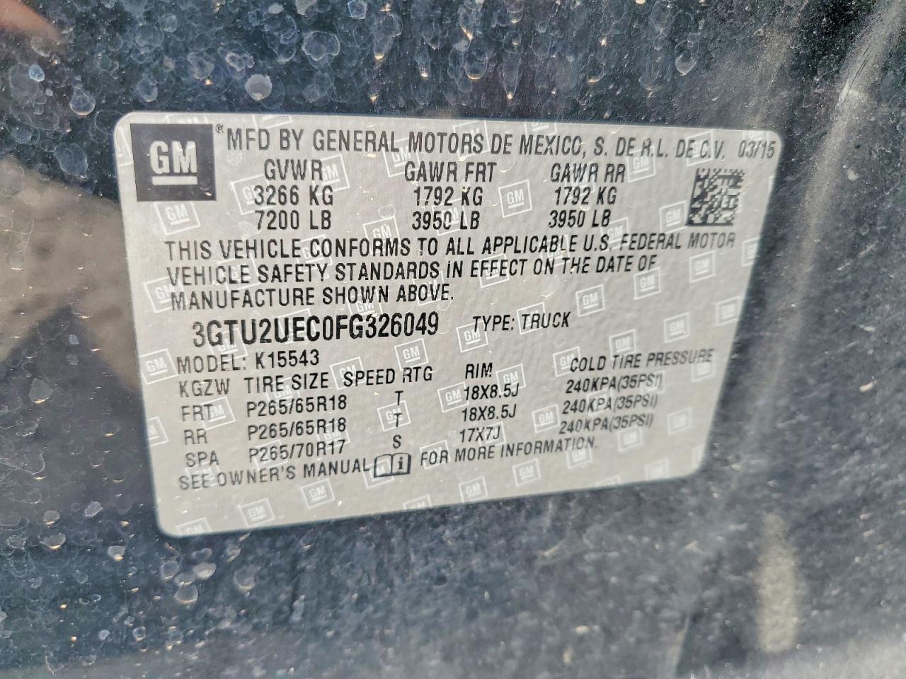 2015 GMC SIERRA K1500 SLE photo 12