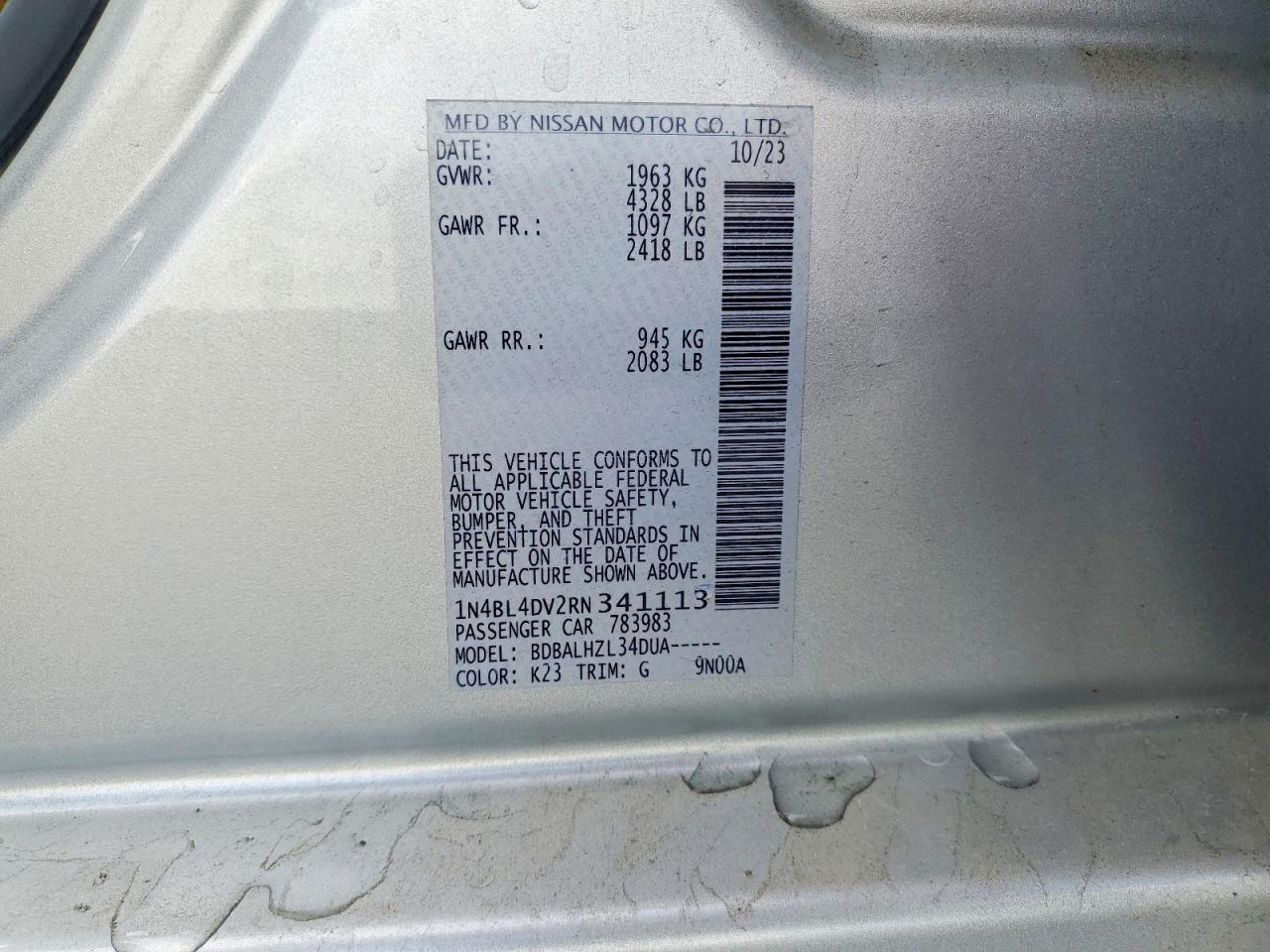 2024 NISSAN ALTIMA SV photo 12