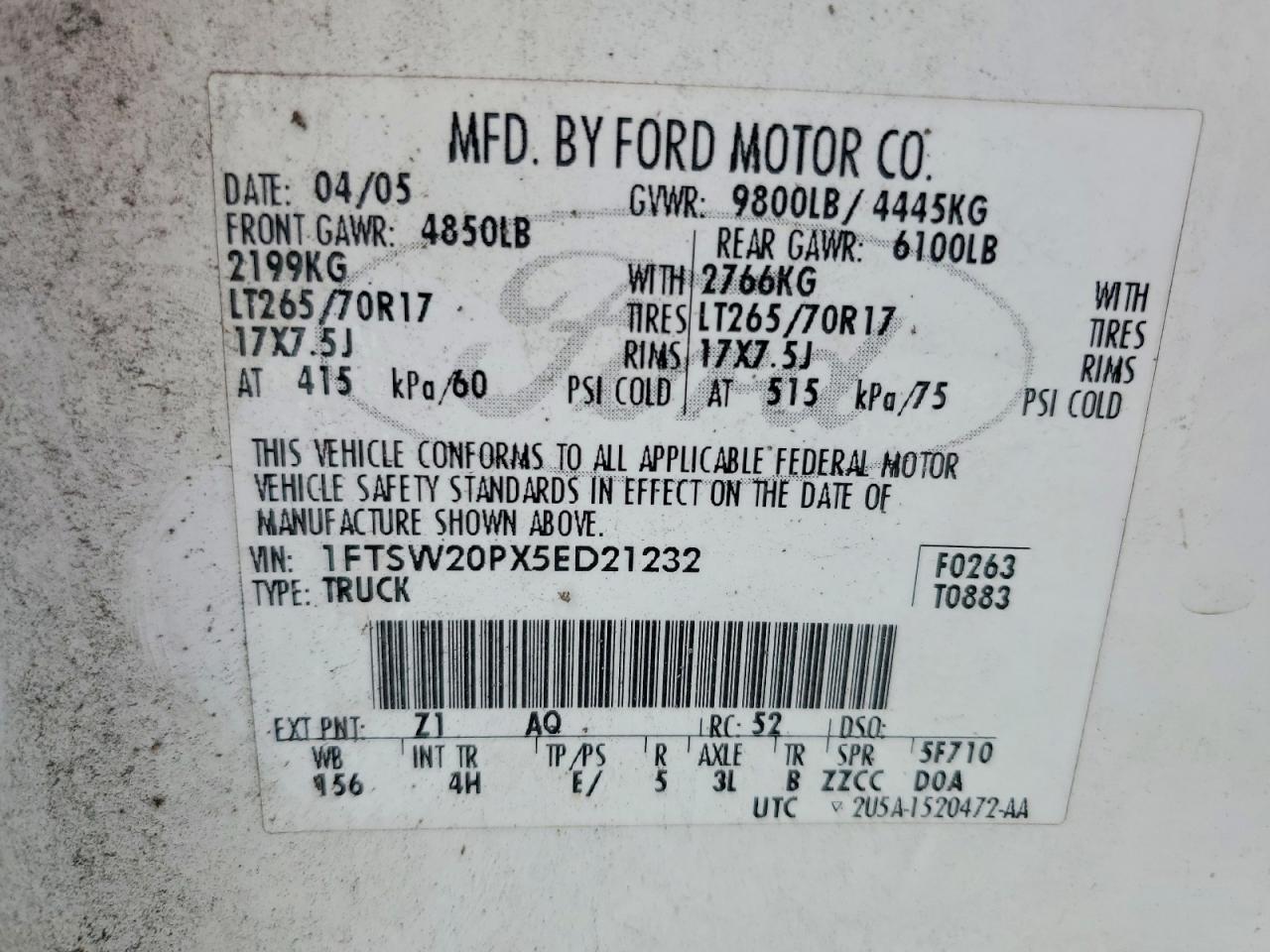 2005 FORD F250 SUPER DUTY photo 13