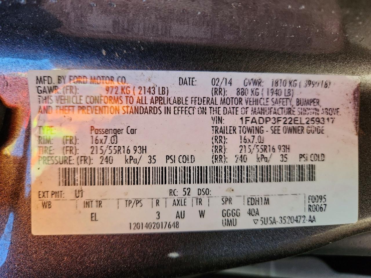 2014 FORD FOCUS SE photo 37
