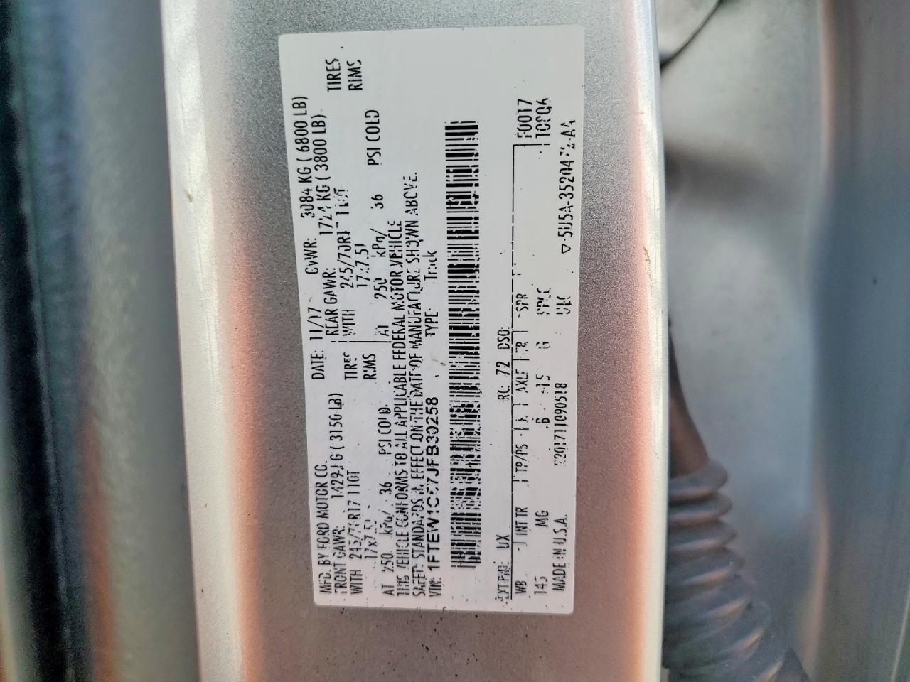 2018 FORD F150 SUPERCREW photo 12
