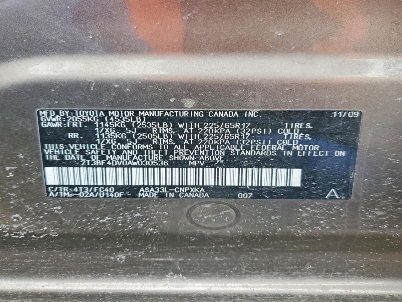 2010 TOYOTA RAV4 photo 13