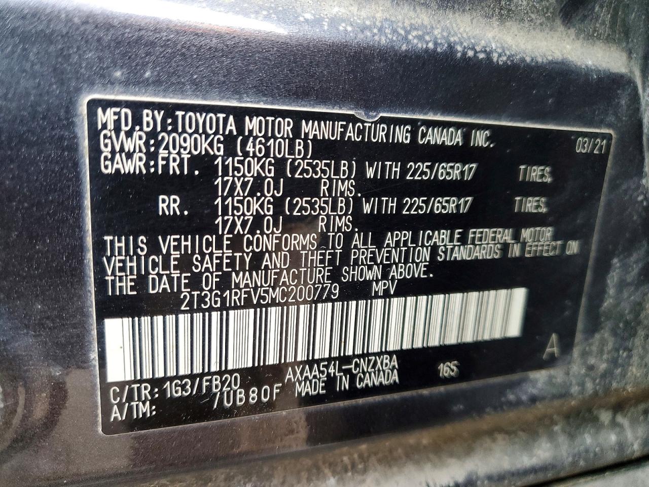 2021 TOYOTA RAV4 LE photo 13