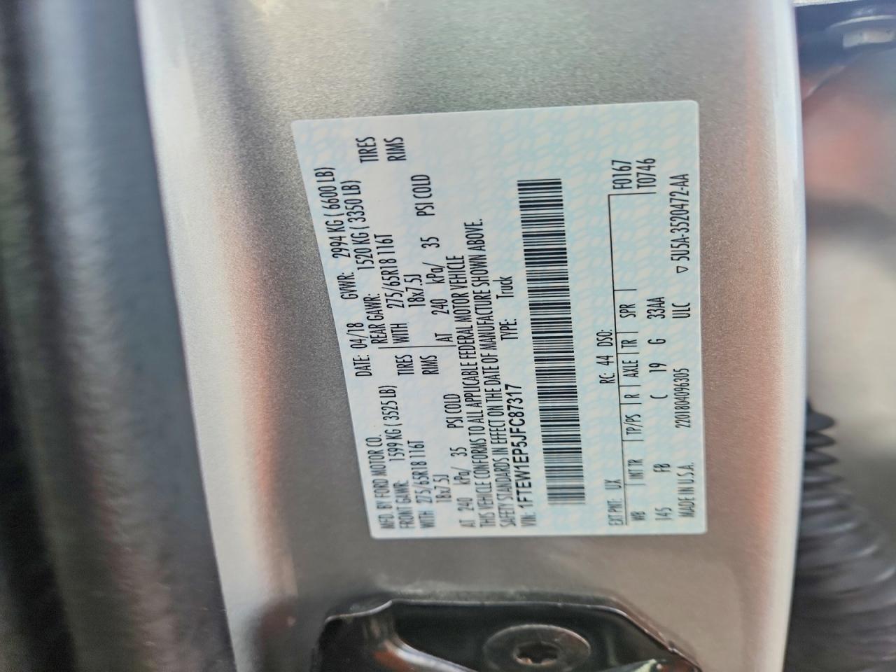 2018 FORD F150 SUPERCREW photo 12