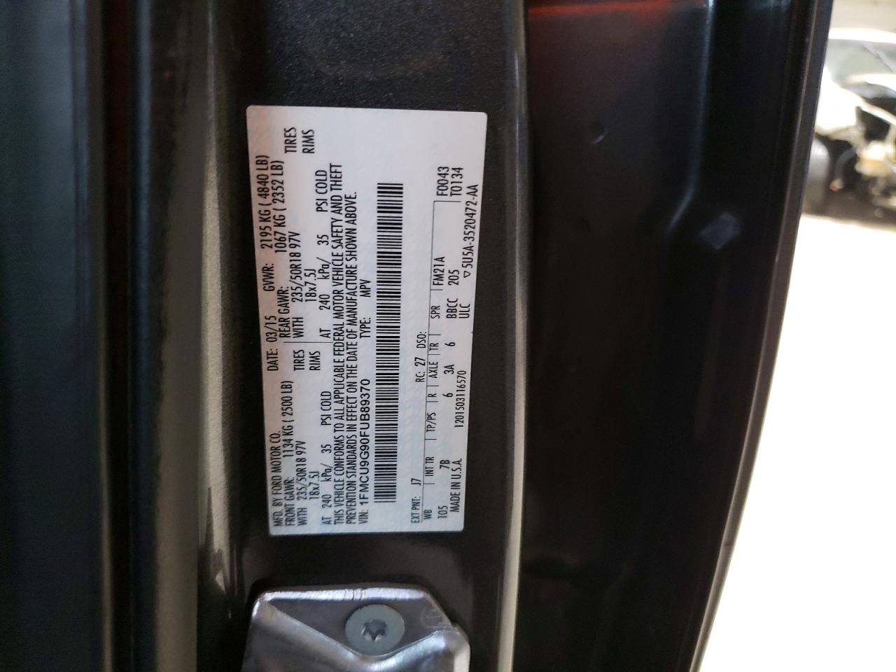 2015 FORD ESCAPE SE photo 13