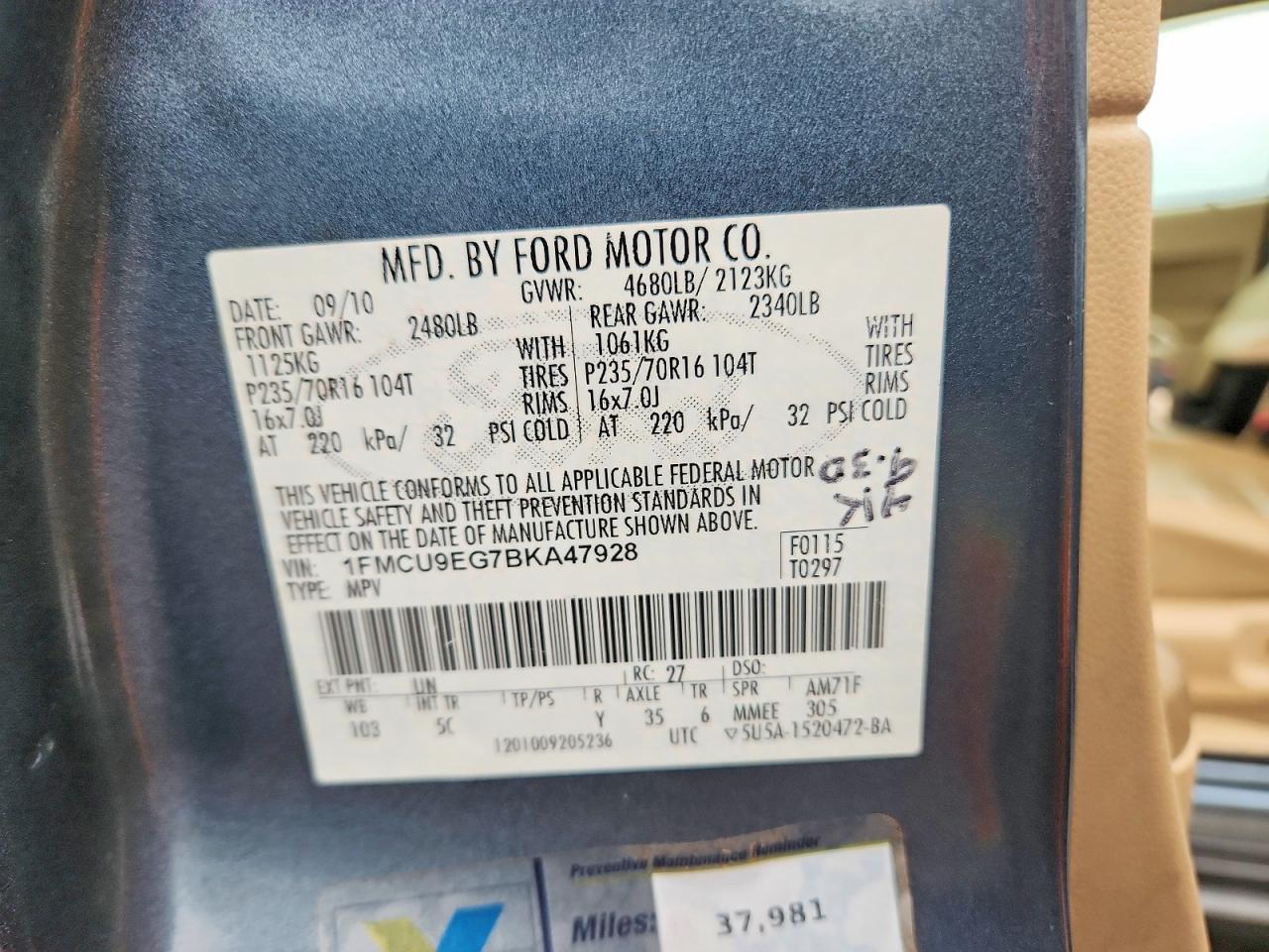 2011 FORD ESCAPE LIMITED photo 14