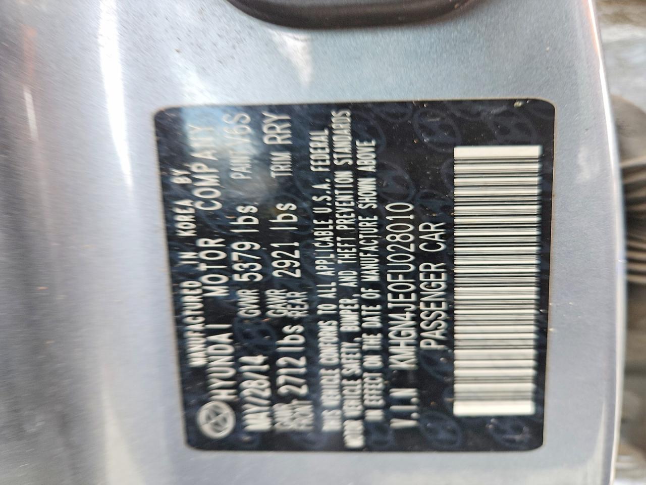 2015 HYUNDAI GENESIS 3.8L photo 23