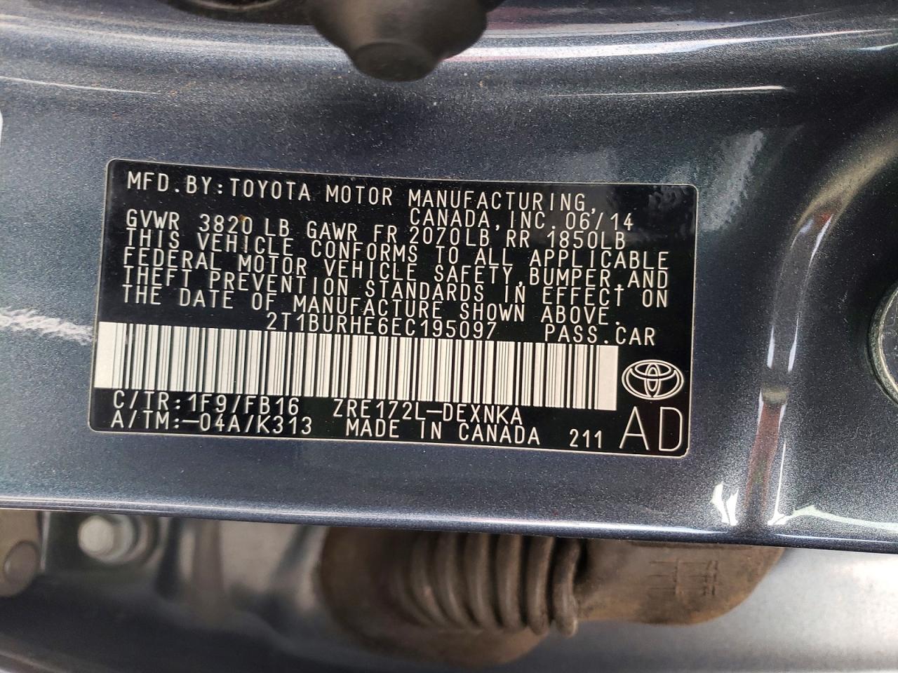 2014 TOYOTA COROLLA L photo 23