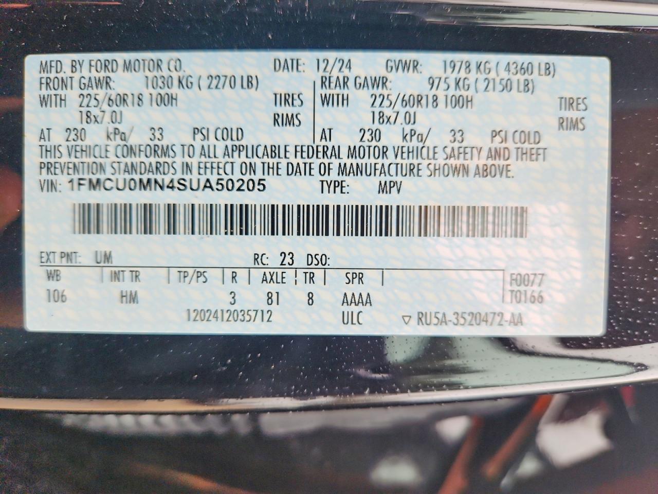 2025 FORD ESCAPE ST LINE photo 25