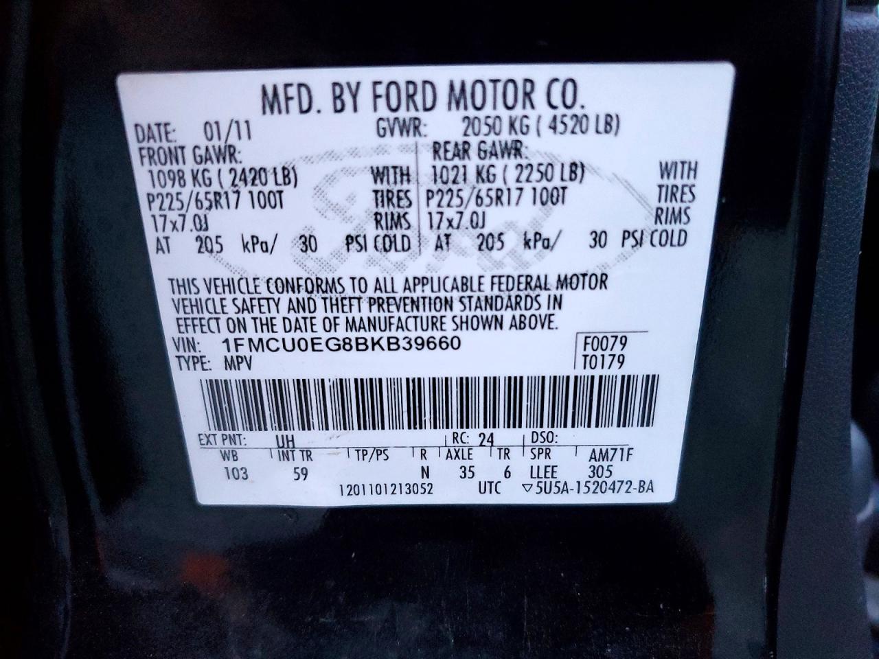 2011 FORD ESCAPE LIMITED photo 23