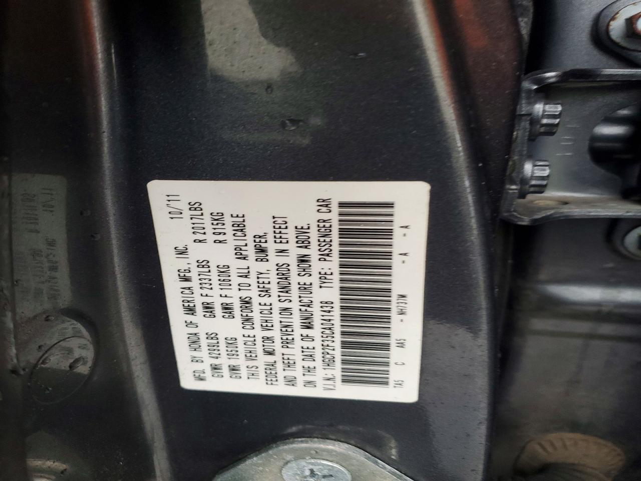2012 HONDA ACCORD LX photo 25