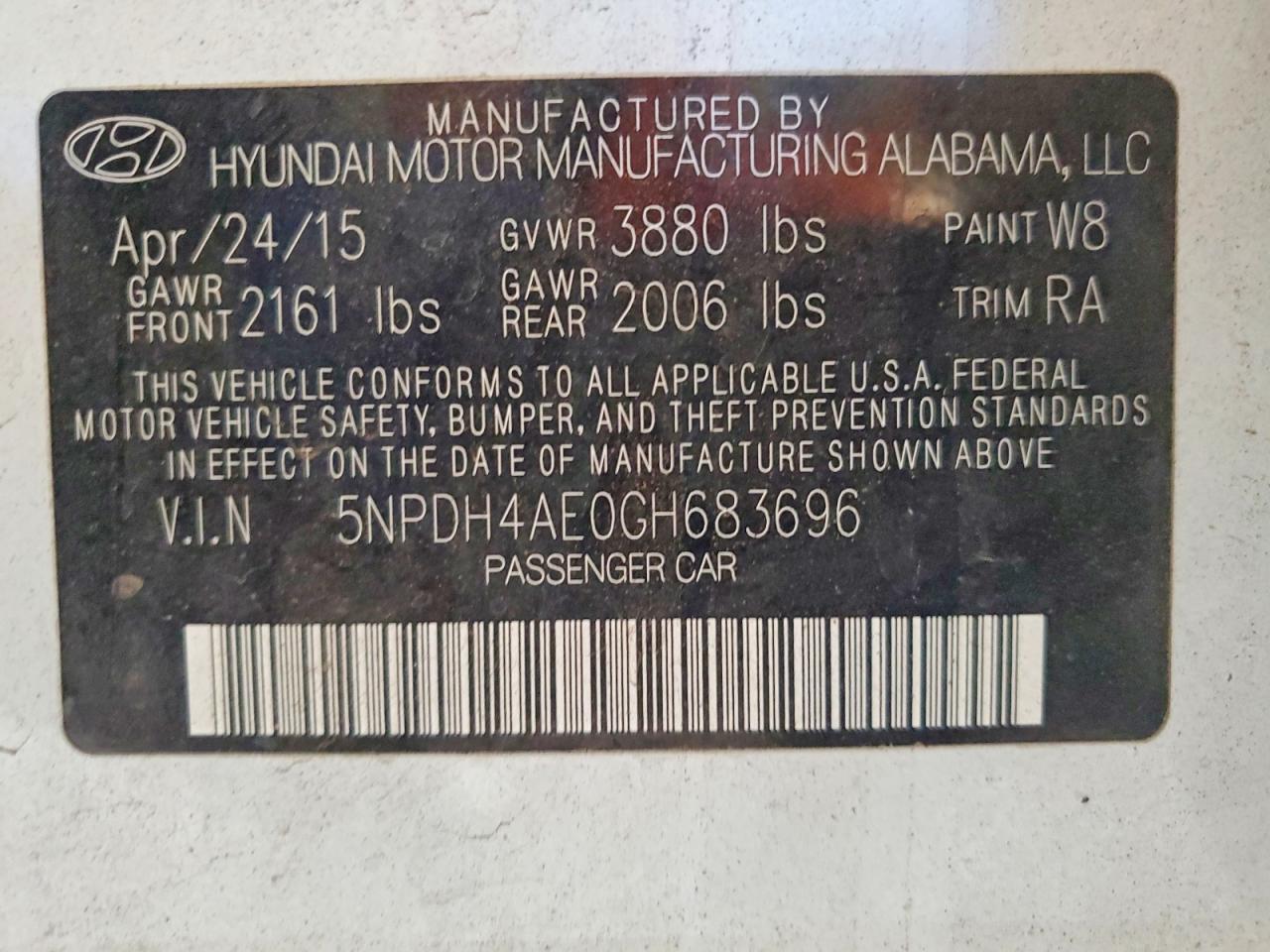 2016 HYUNDAI ELANTRA SE photo 12