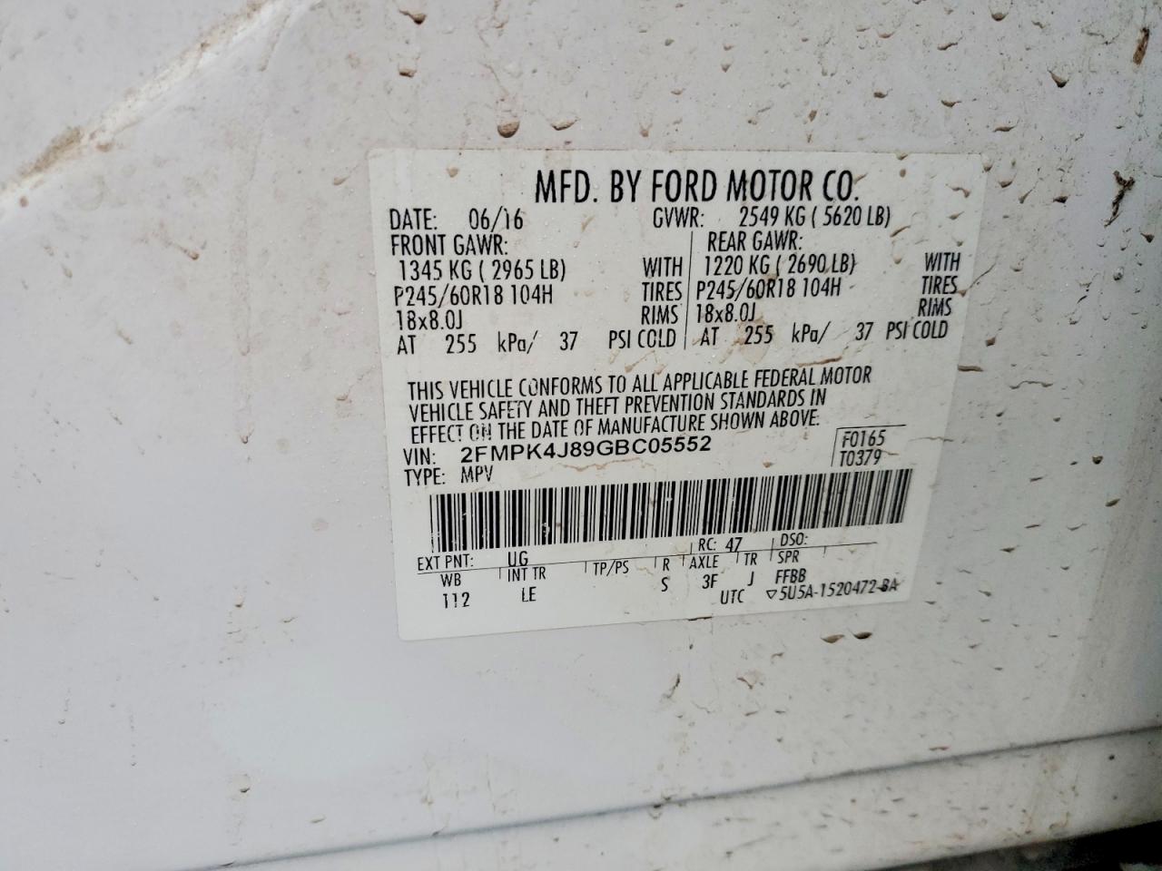 2016 FORD EDGE SEL photo 25