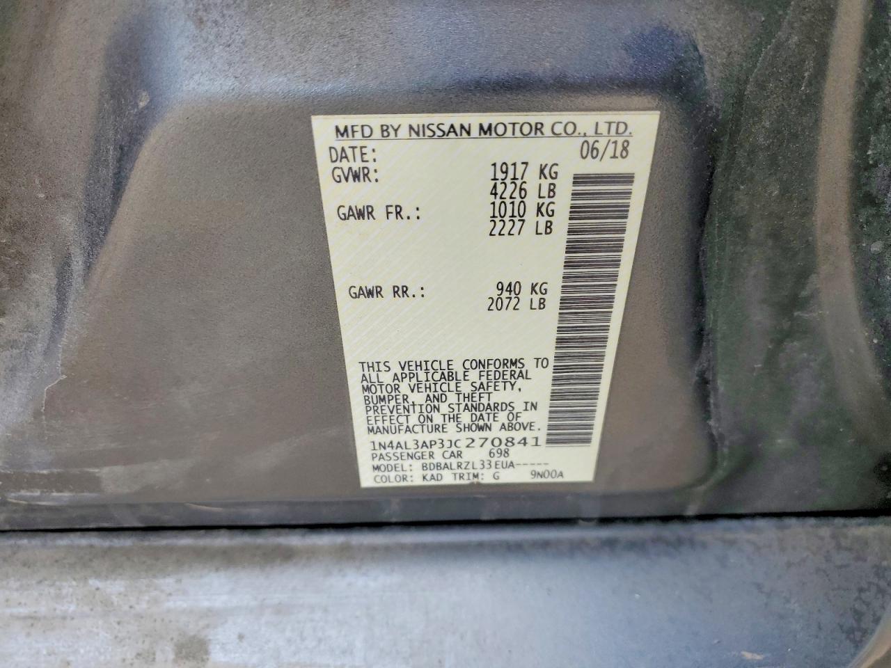 2018 NISSAN ALTIMA 2.5 photo 23
