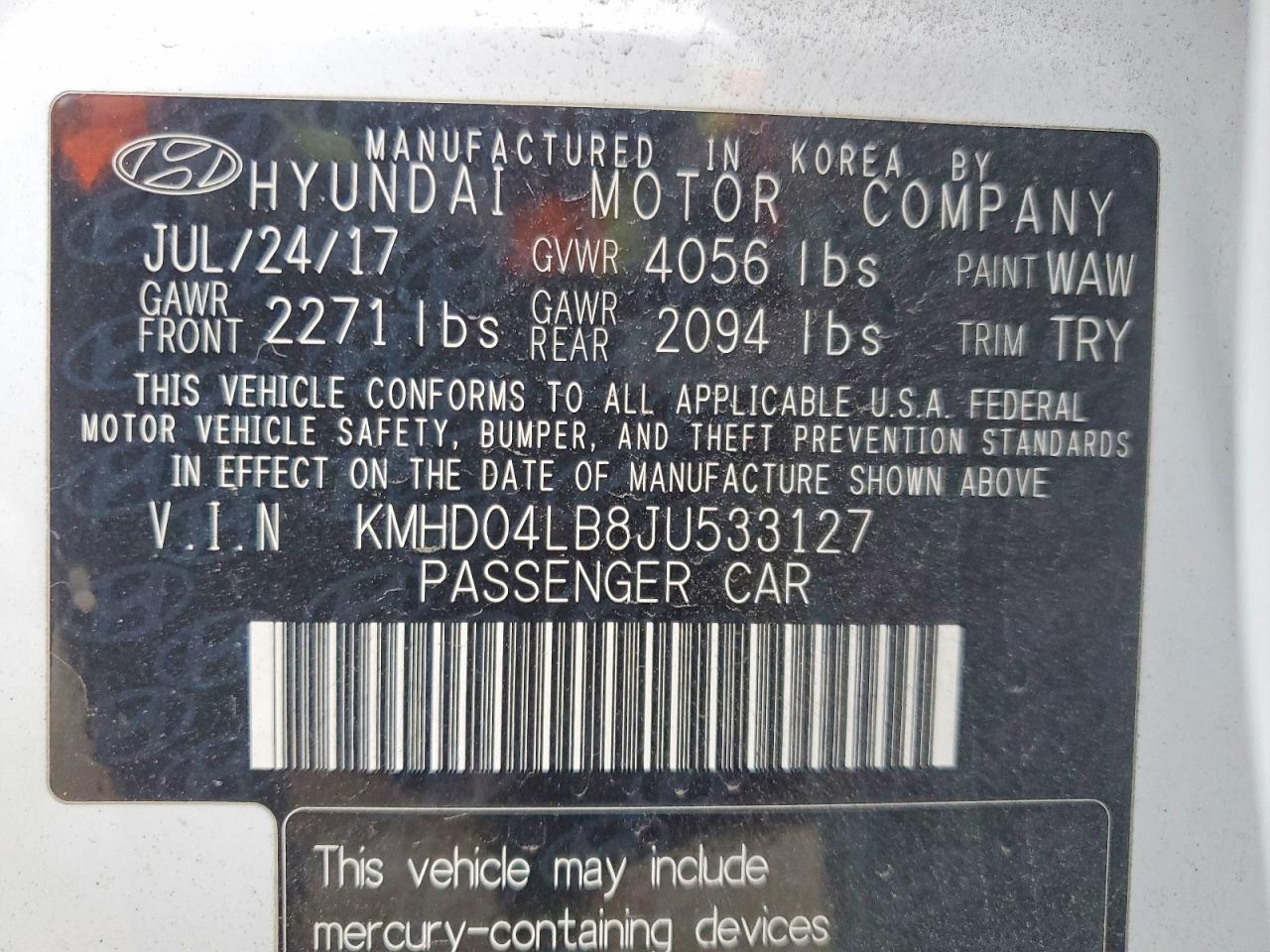 2018 HYUNDAI ELANTRA SPORT photo 12