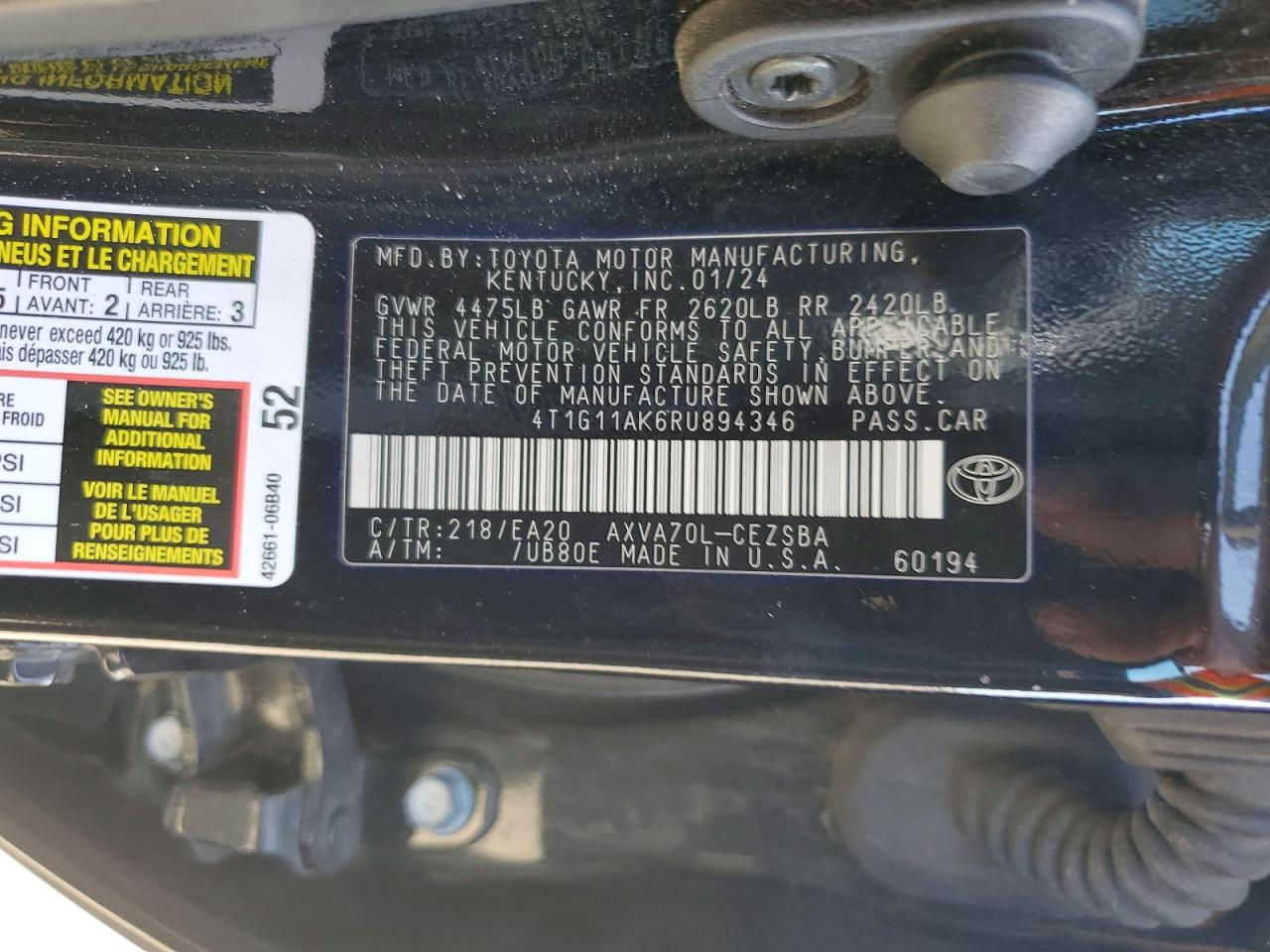 2024 TOYOTA CAMRY SE NIGHT SHADE photo 12