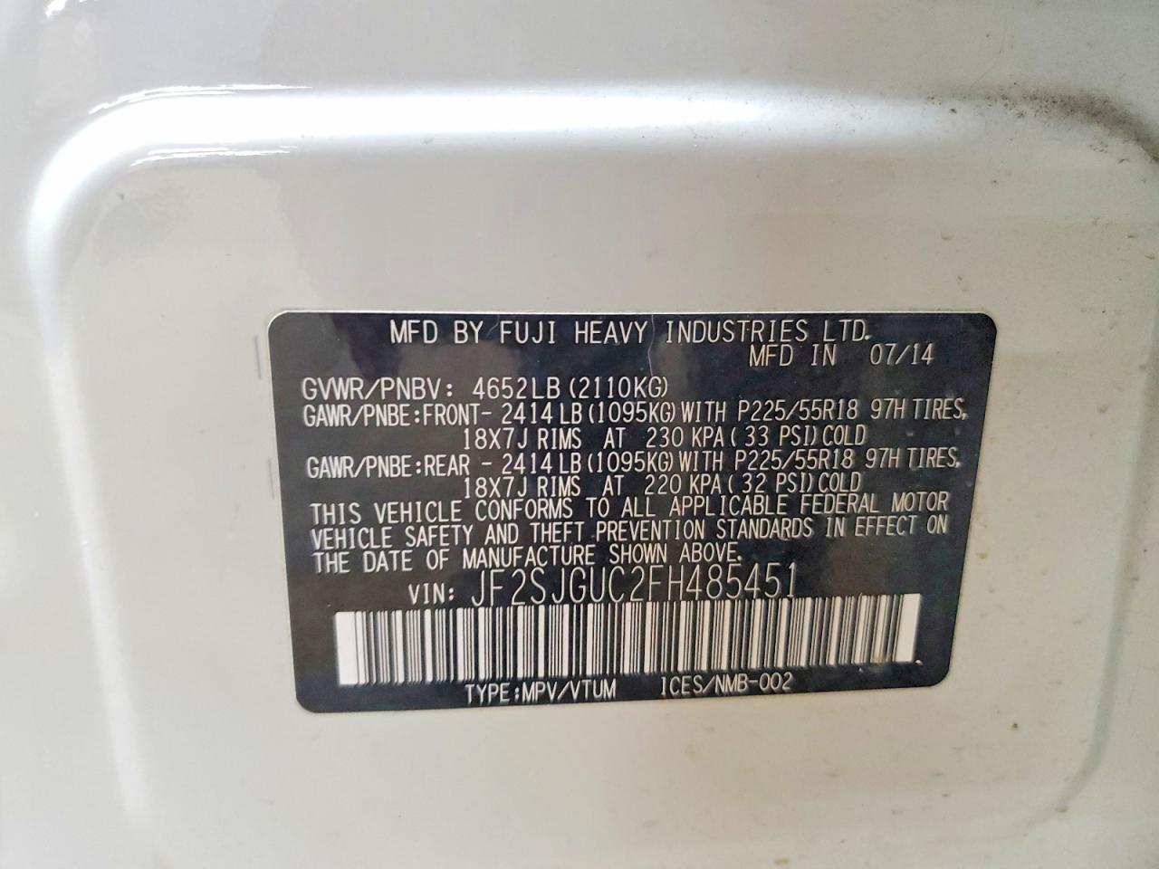 2015 SUBARU FORESTER 2.0XT TOURING photo 34