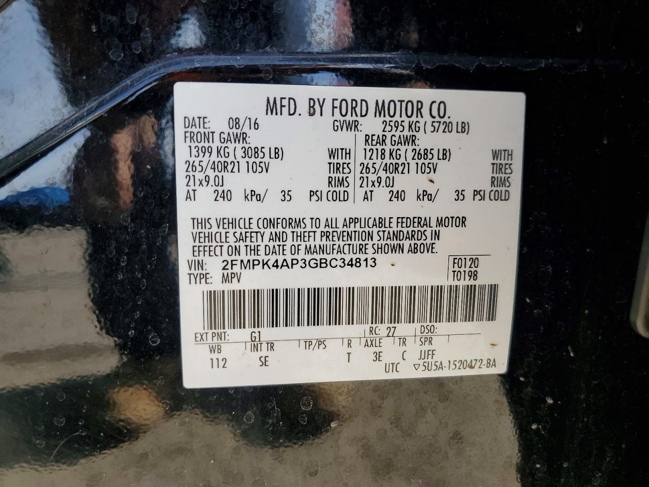 2016 FORD EDGE SPORT photo 25