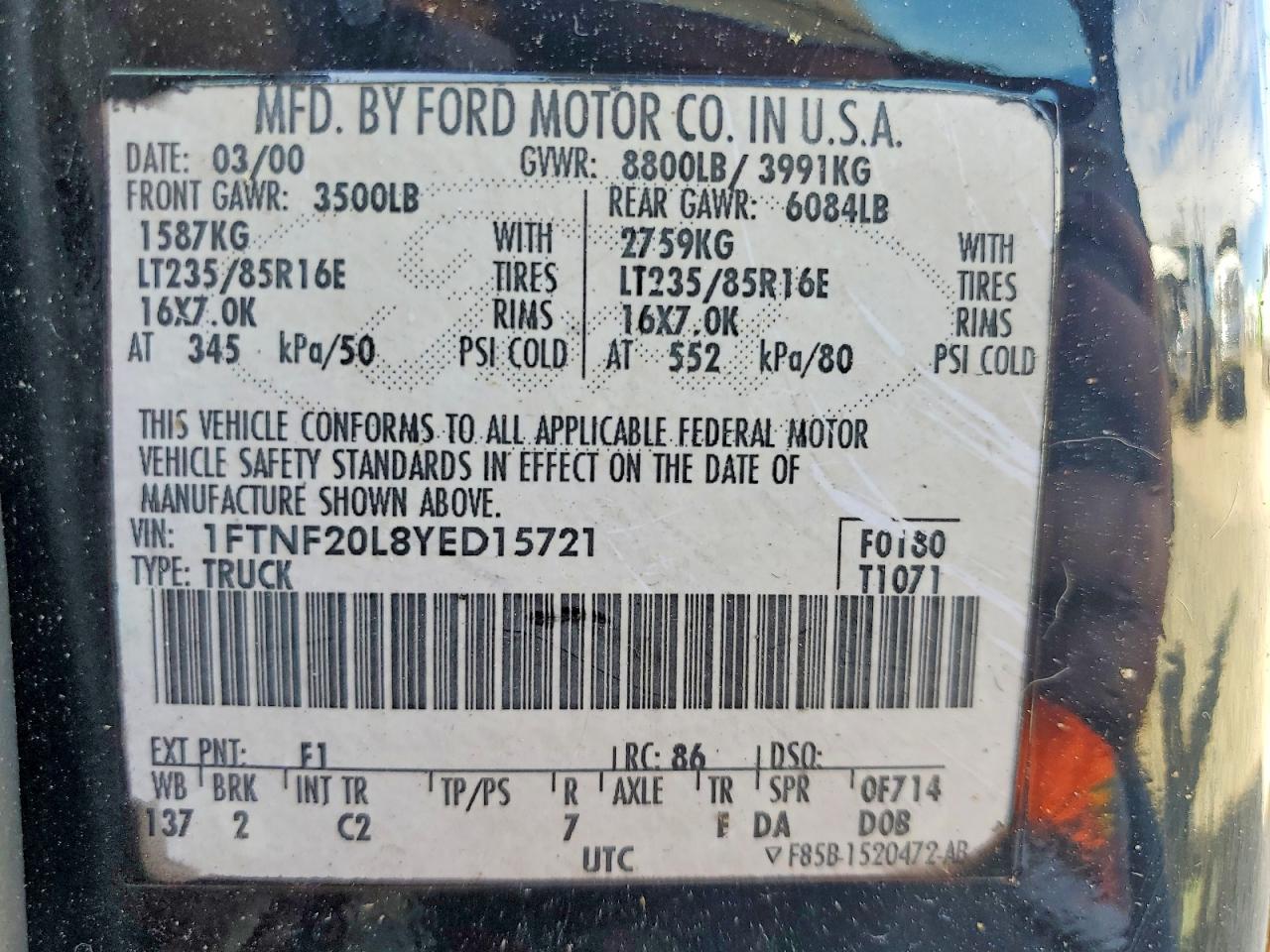2000 FORD F250 SUPER DUTY photo 27