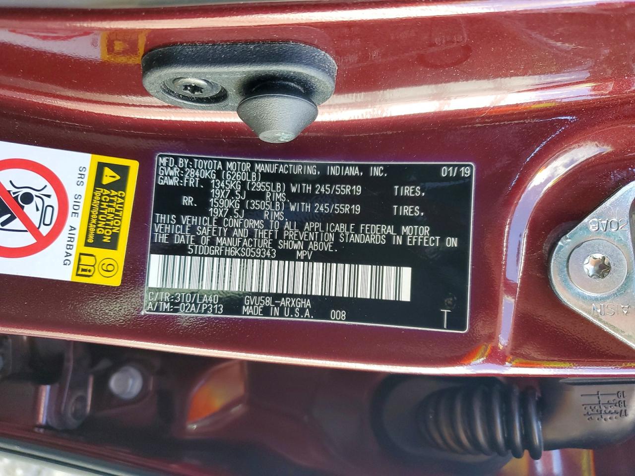 2019 TOYOTA HIGHLANDER HYBRID photo 37