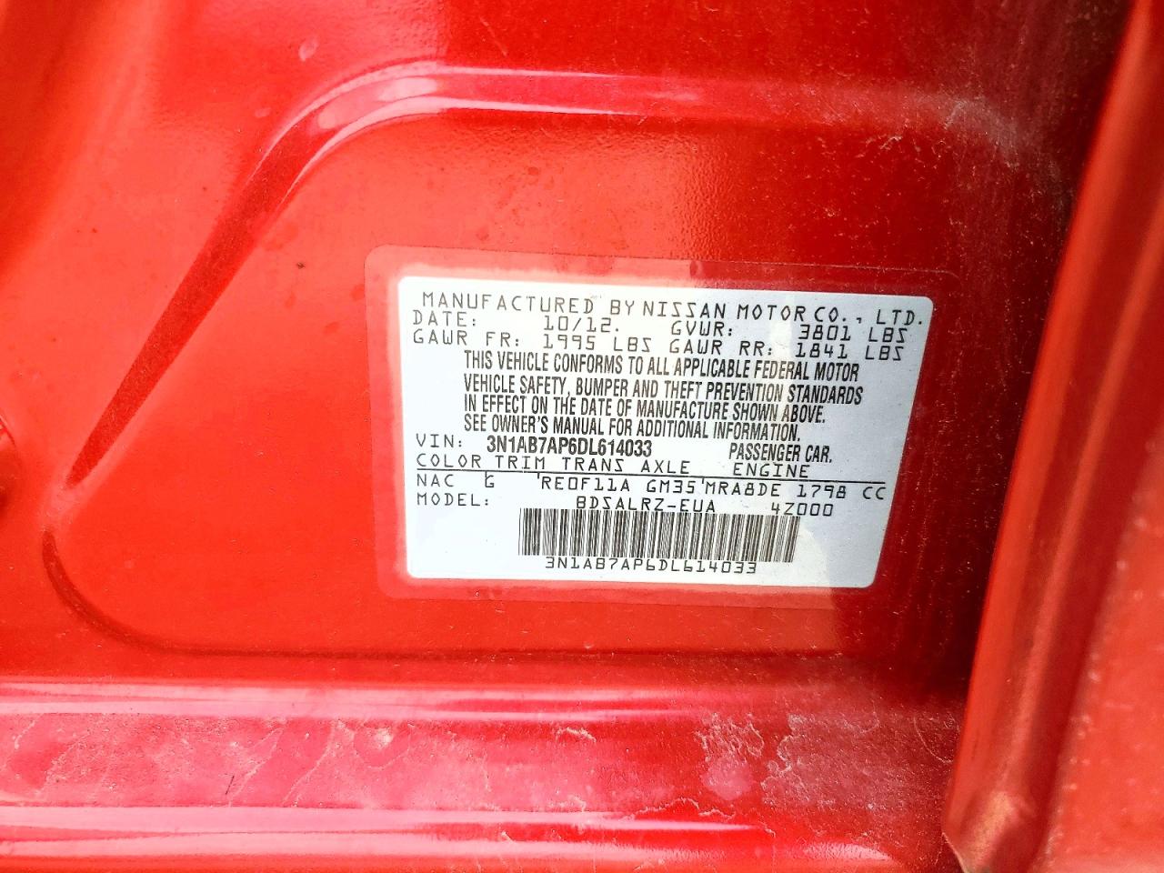 2013 NISSAN SENTRA S photo 37