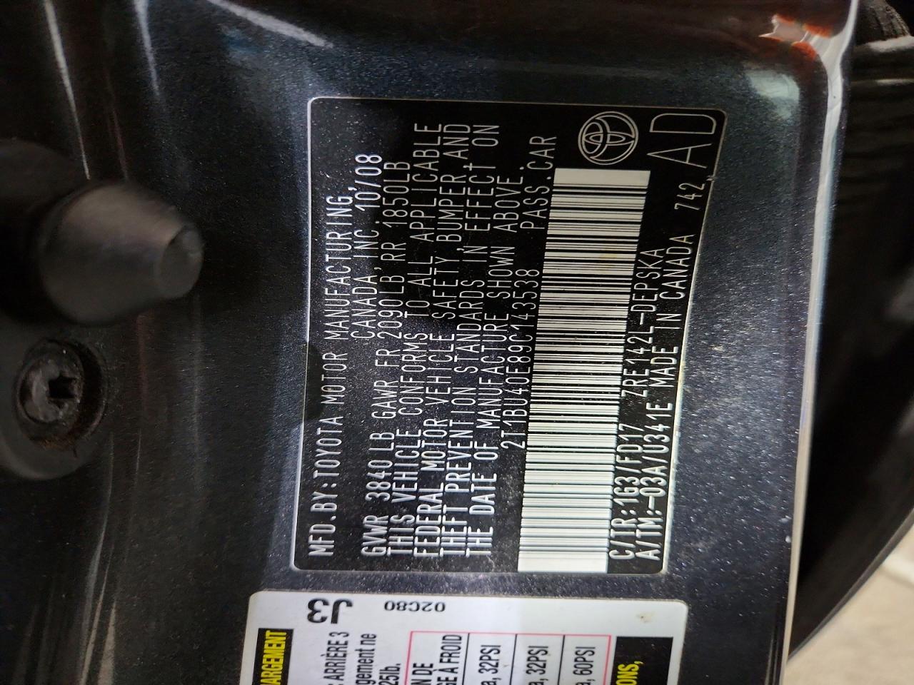 2009 TOYOTA COROLLA S photo 34