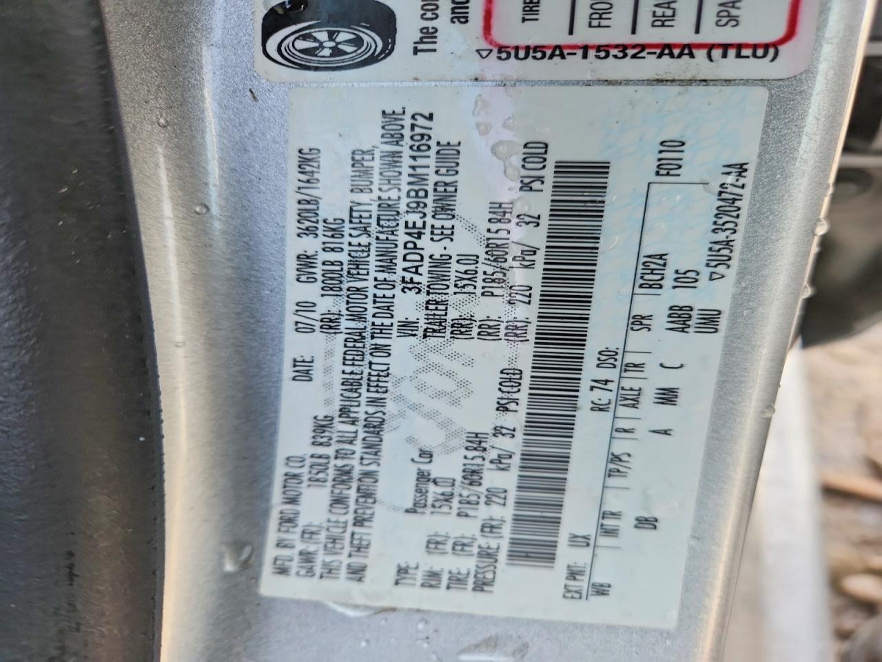 2011 FORD FIESTA SE photo 13