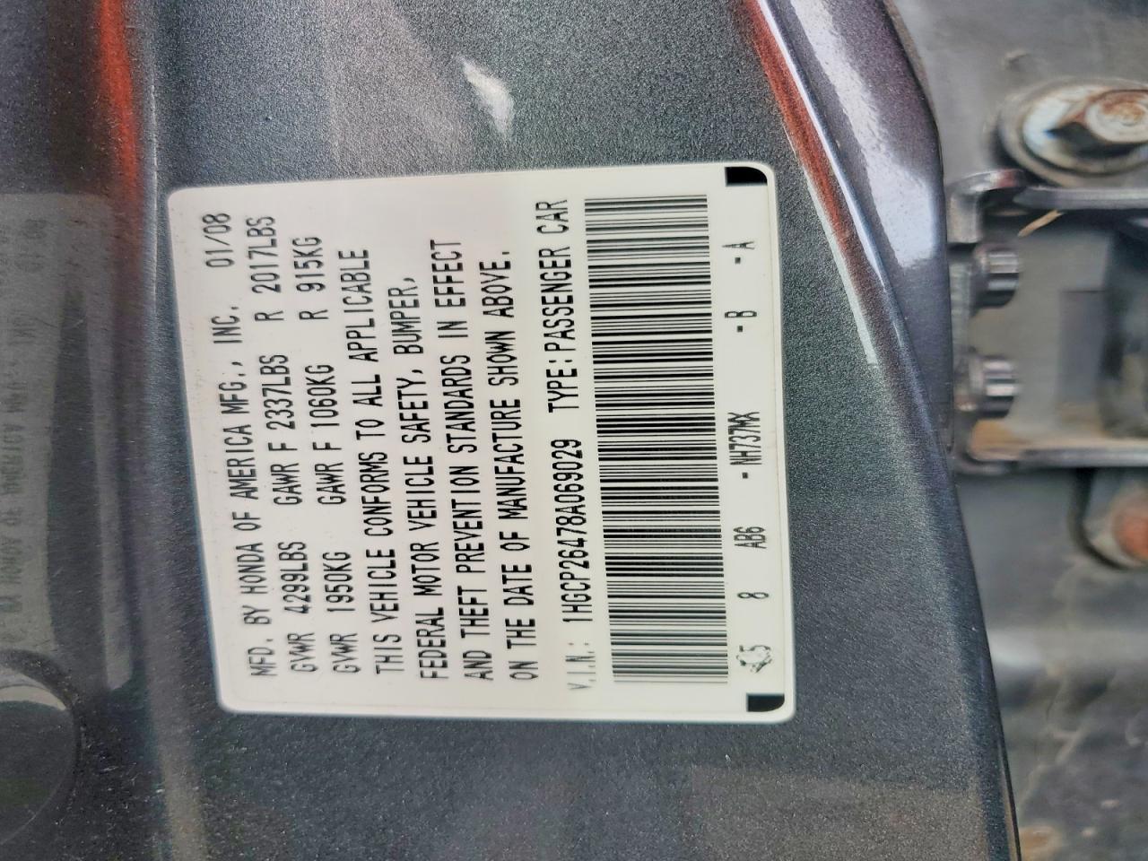 2008 HONDA ACCORD LXP photo 34