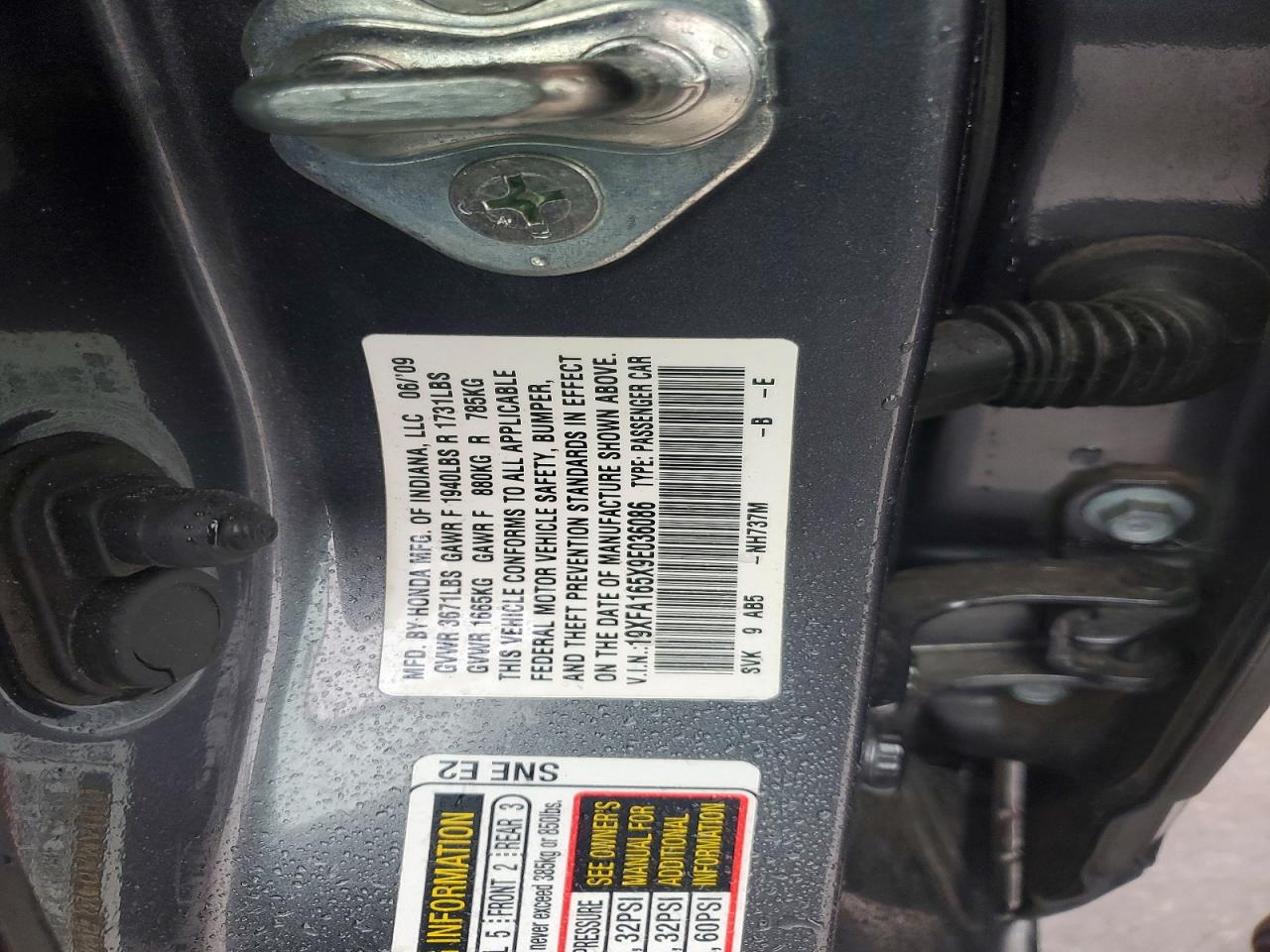 2009 HONDA CIVIC LX photo 12