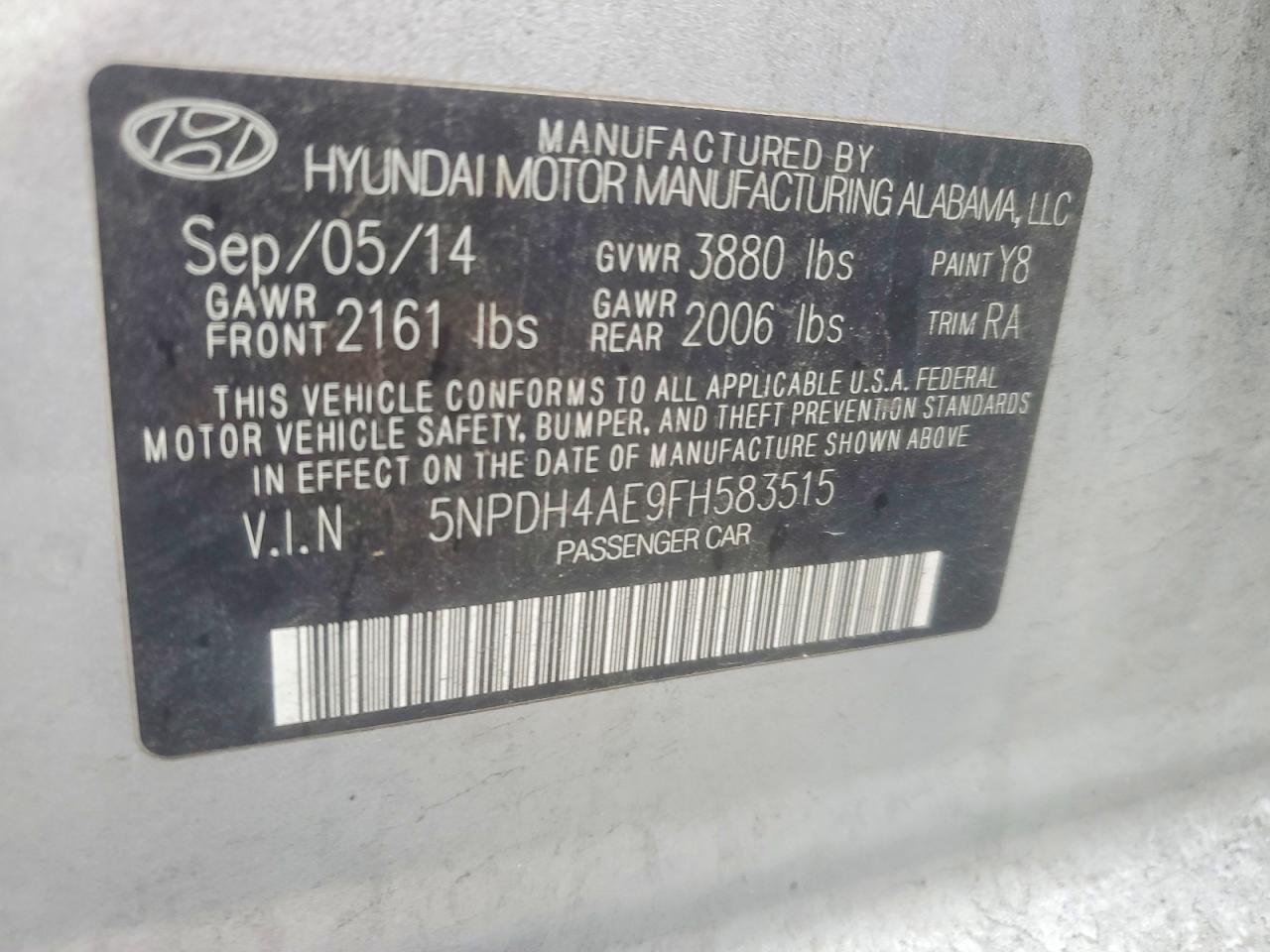2015 HYUNDAI ELANTRA SE photo 12