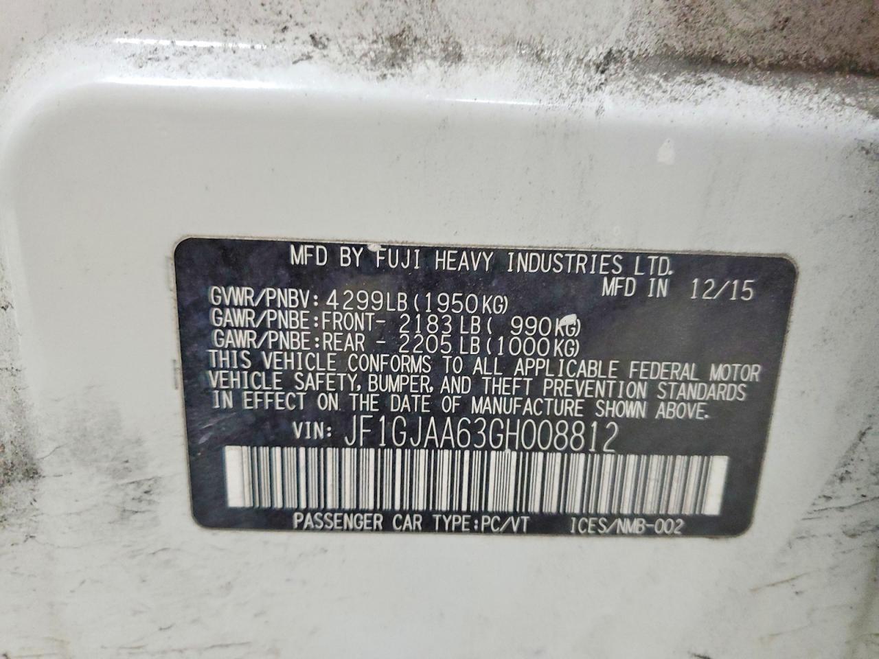2016 SUBARU IMPREZA photo 12