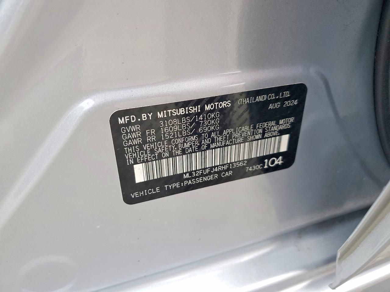 2024 MITSUBISHI MIRAGE G4 ES photo 12