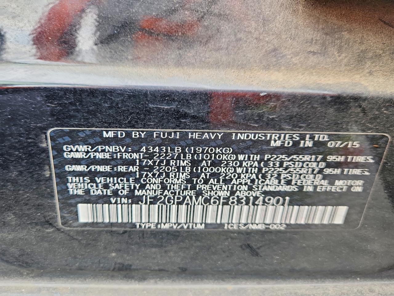 2015 SUBARU XV CROSSTREK 2.0 LIMITED photo 27