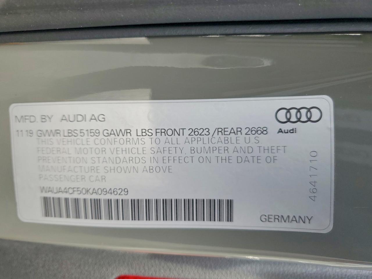 2019 AUDI S5 PREMIUM photo 12