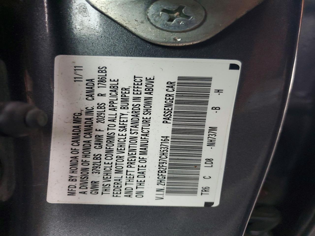 2012 HONDA CIVIC EXL photo 37