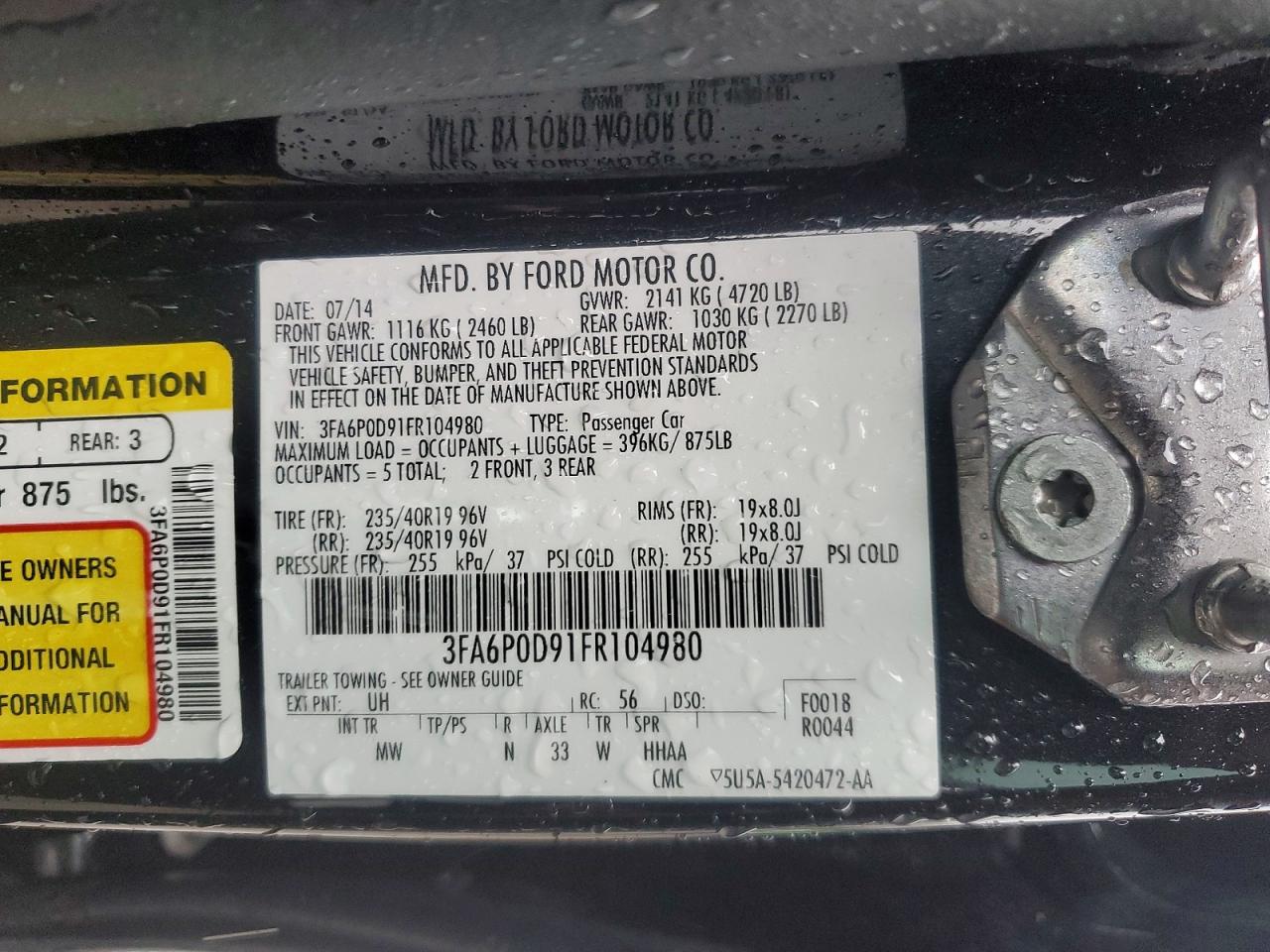 2015 FORD FUSION TITANIUM photo 23