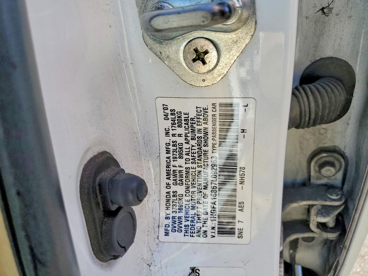 2007 HONDA CIVIC EX photo 12